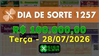 Resultado da Dia de Sorte 1257, Terça-feira, 28/07/2026