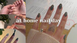 cozy at home nail day 🫧 (step by step) 🤍
