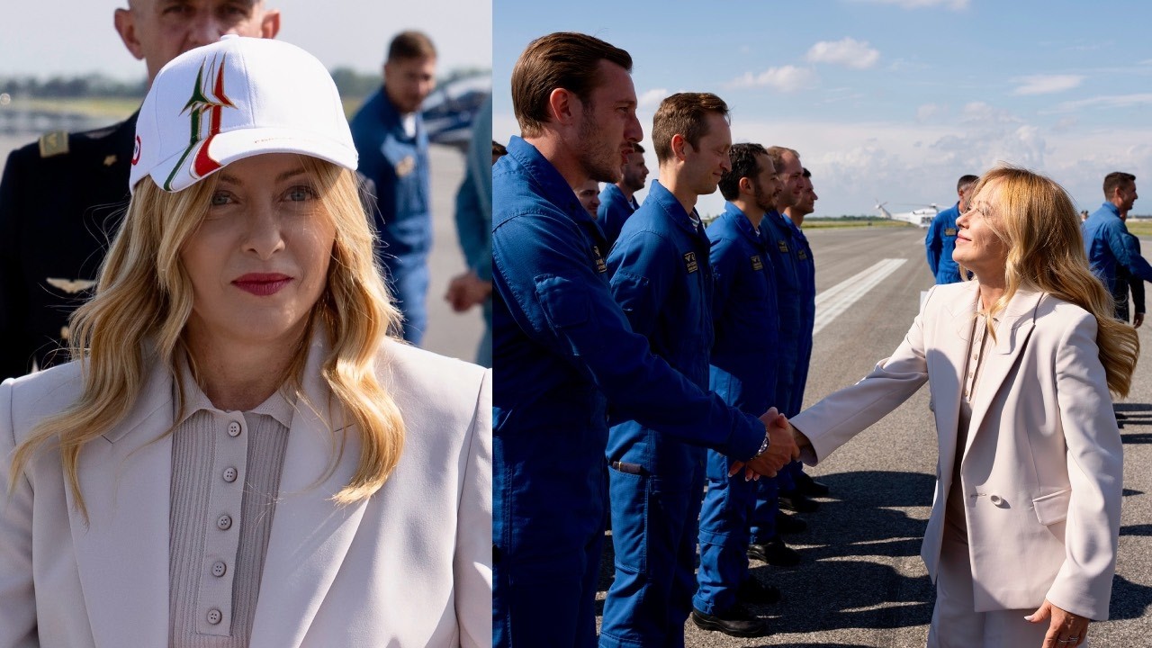 GIORGIA MELONI AI PILOTI DELL'AREONAUTICA: "OGNI VOLTA CHE VI VEDO VOLARE MI COMMUOVO"