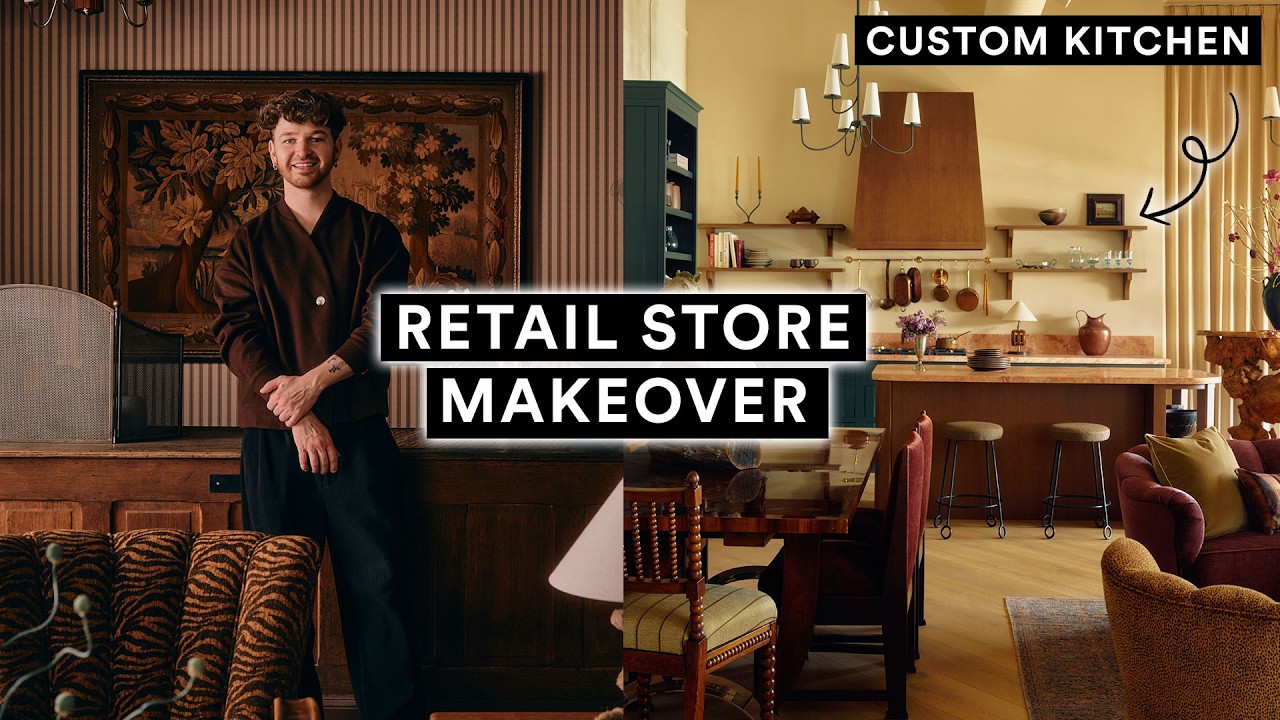 EXTREME Retail Store Makeover *Custom Kitchen w/ Pink Marble & Dark Wood*