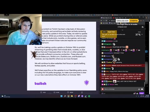 xQc on Twitch banning gambling