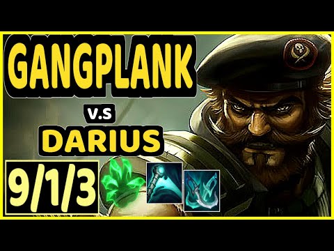 SOLARBACCA (GANGPLANK) vs DARIUS - 9/1/3 KDA TOP GAMEPLAY - NA Ranked GRANDMASTER