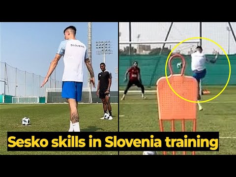 Benjamin Sesko VOLLEY GOAL as he training with the Slovenian squad on international duty