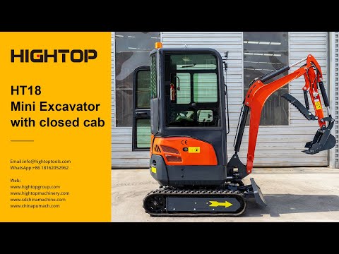Hightop HT18 mini excavator with closed cab