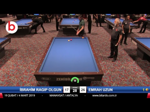 İBRAHİM RAGIP OLGUN & EMRAH UZUN Bilardo Maçı - 2019 TÜRKİYE KUPASI 1. ETAP ERKEKLER-2.TUR