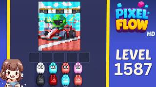 Pixel Flow Level 1587 Solution Walkthrough