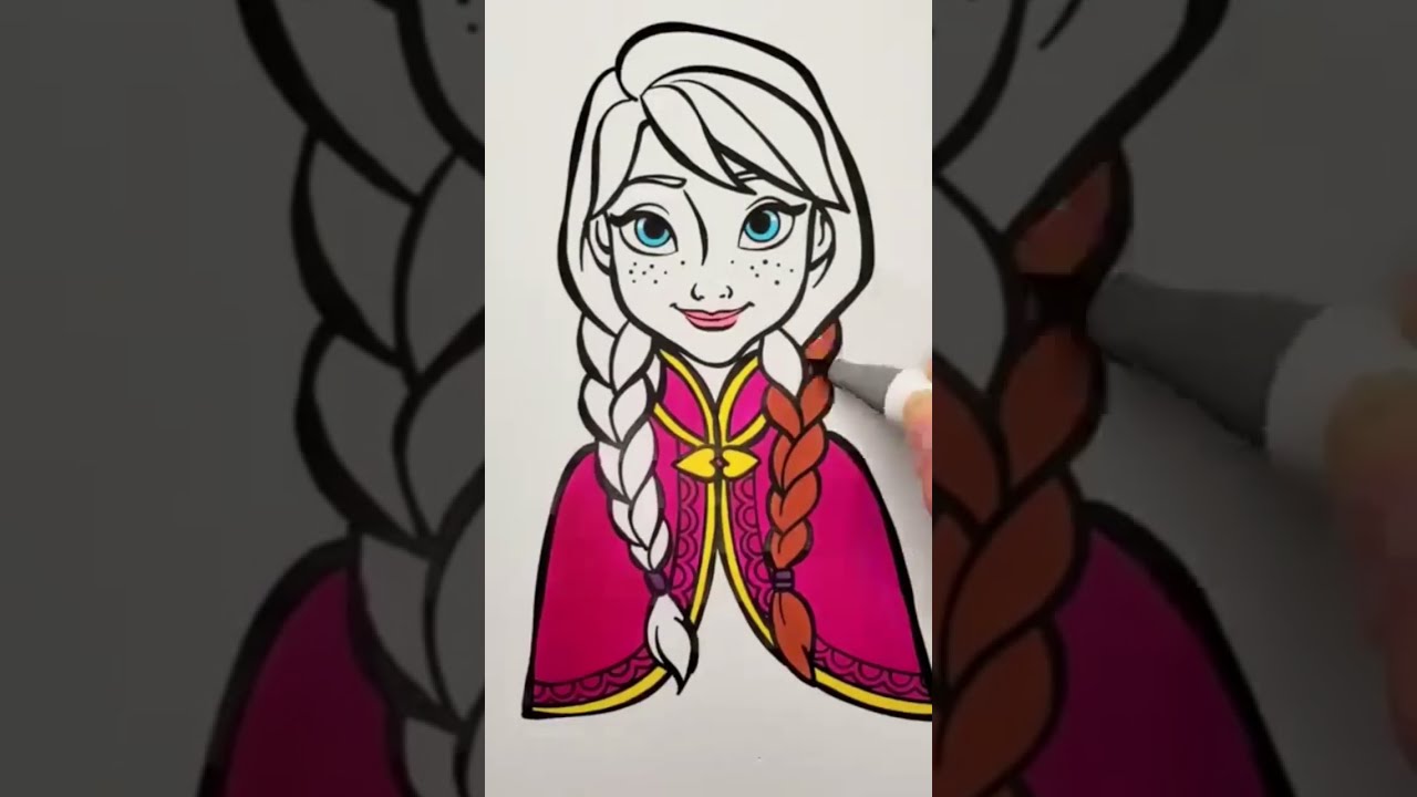 Frozen 2 Anna Coloring Page | Disney Princess Fun for Kids