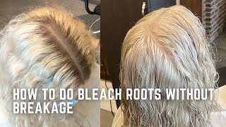 How to bleach your roots to White blonde without breakage - hair tutorial