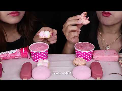 ASMR GIANT PINK MOCHI, BABY CHERRY DAIFUKU MOCHI, MINI RUBY CHOCOLATE MAGNUM ICE CREAM BARS, CREPES
