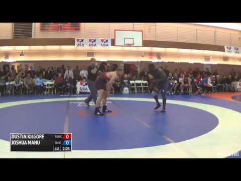 97 1/4 Final - Dustin Kilgore (Sunkist Kids WC) vs. Joshua Manu (Navy-Marine Corps Mat Club)