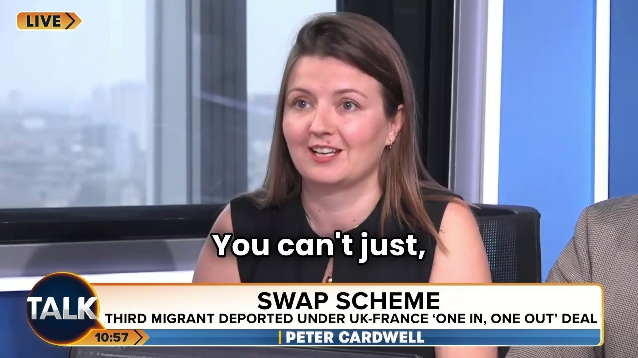 Zoë Billingham discussing the one-in, one-out asylum deal on TalkTV
