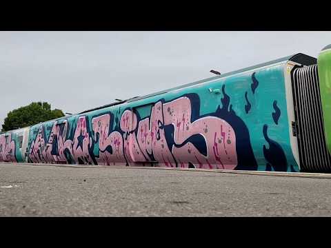 Heavily graffitied Class 700127 at West Worthing sidings & Shoreham By sea