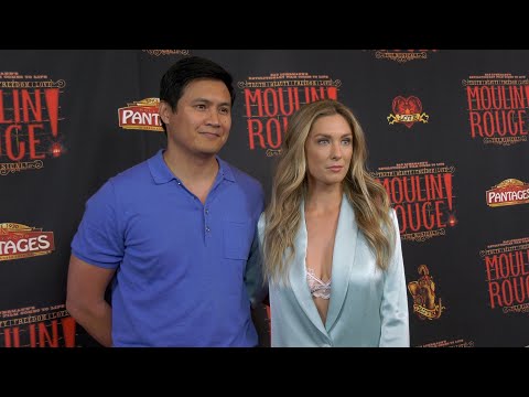 Rene Gube and Briga Heelan "Moulin Rouge! The Musical" Opening Night Red Carpet in Los Angeles