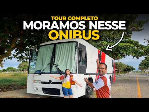 TOUR COMPLETO NO ONIBUS MOTORHOME, COMO TRANSFORMAMOS ESSE BUS EM NOSSA CASA ARTESANAL