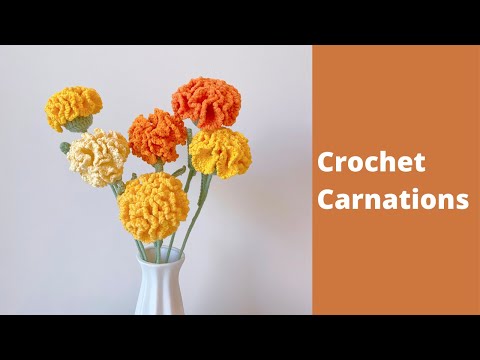 How to Crochet a Carnation Flower Bouquet ✿ Crochet Flower Bouquet Tutorial