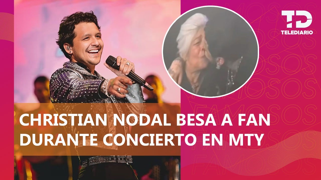 "Le salió el alma enamorada": Christian Nodal besa en la boca a una fan en pleno concierto