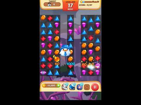 Jewel Match King Level 309 - Walkthrough ( No Booster )
