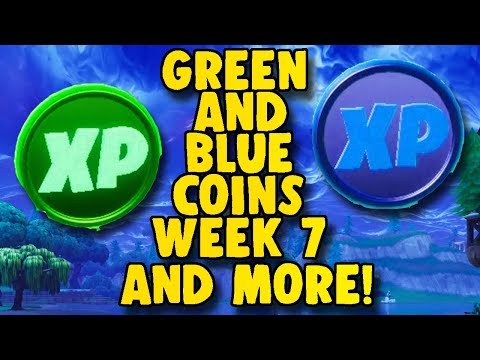 GREEN AND BLUE XP COIN LOCATIONS & MORE | WEEK 7 | FORTNITE