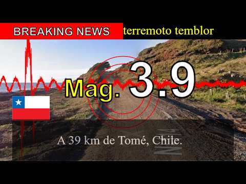 😱🚨Última hora: Un sismo de magnitud 3,9 sacude una zona a 39 km de Tomé, Chile.