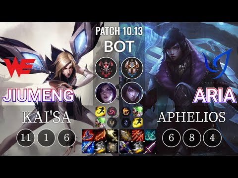 WE Jiumeng Kai'Sa vs CGA Aria Aphelios Bot - KR Patch 10.13