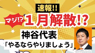 【速報!!】 高市首相が衆院解散を検討！参政党・神谷宗幣代表も早速反応！