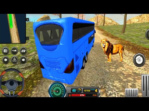 Uphill Offroad Bus Blue Driving Simulator - Mountain Road Passengers - Indian car Android Gameplay