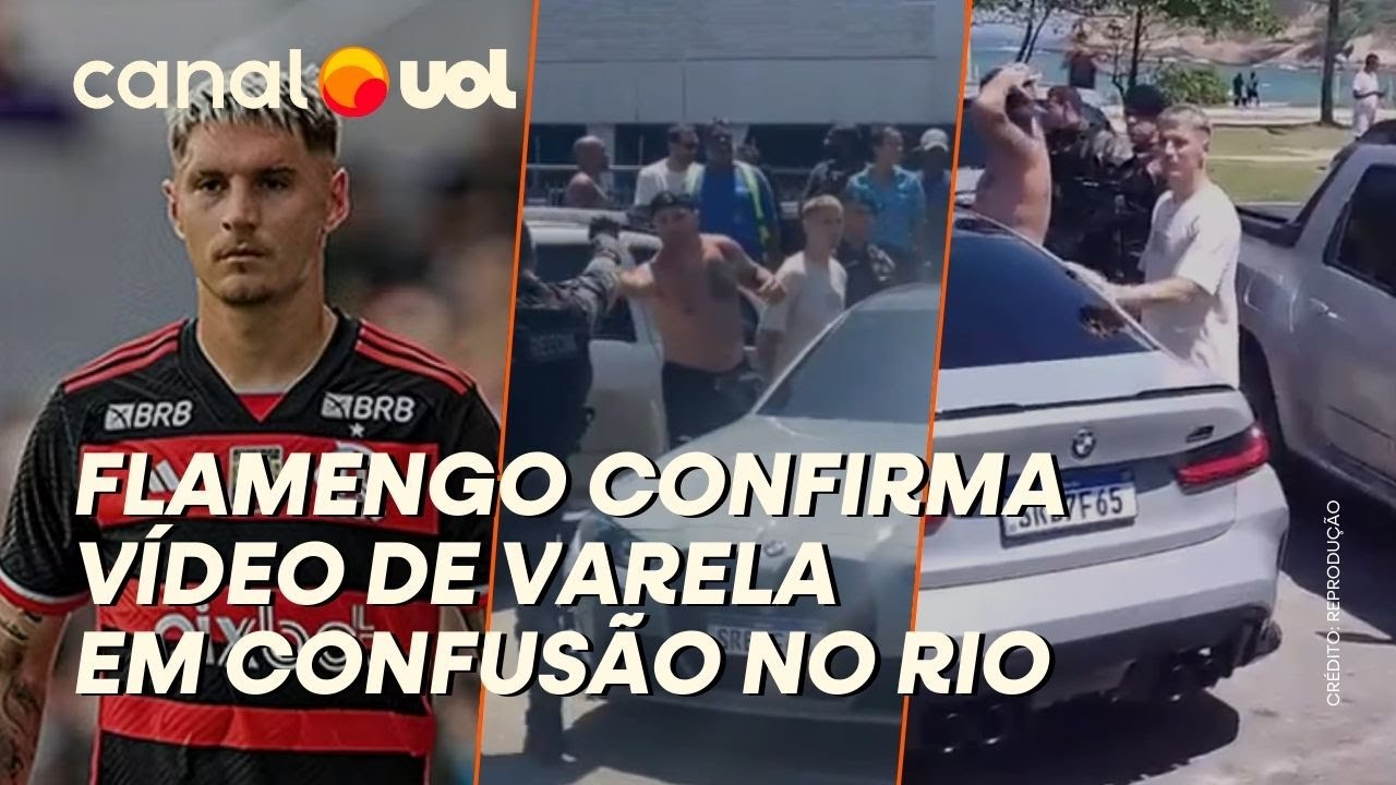 VARELA, JOGADOR DO FLAMENGO, APARECE EM VÍDEOS DE CONFUSÃO COM TORCEDORES DO PEÑAROL NO RIO