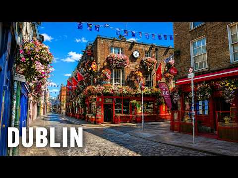 Dublin Walking Tour 4K 🇮🇪 | Temple Bar, O'Connell Street, Trinity College & Christ Church