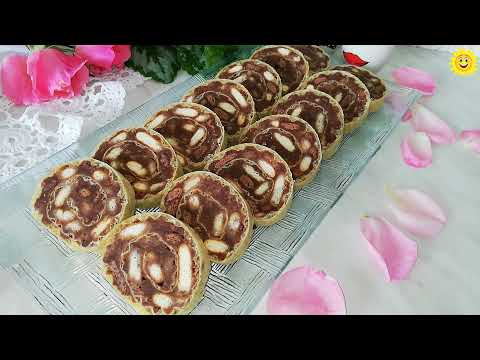 Rolat u oblandi sa lomljenim keksom i čokoladom - priprema za 15 minuta / Kuhinja Sunčane Staze