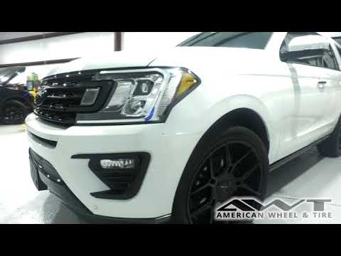 AWT - White 2020 Ford Expedition - Chrome Delete Black Out On 24\" Black Giovanna Haleb Wheels