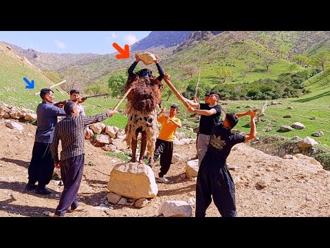 **"The Great Disruption: A Nomadic Feast and a Giant’s Fury"**