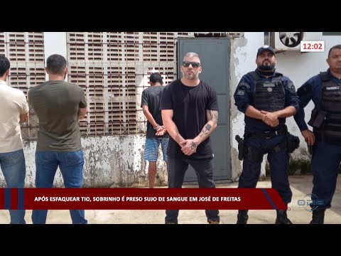 Após esfaquear tio, sobrinho é preso sujo de sangue em José de Freitas 15 03 2023