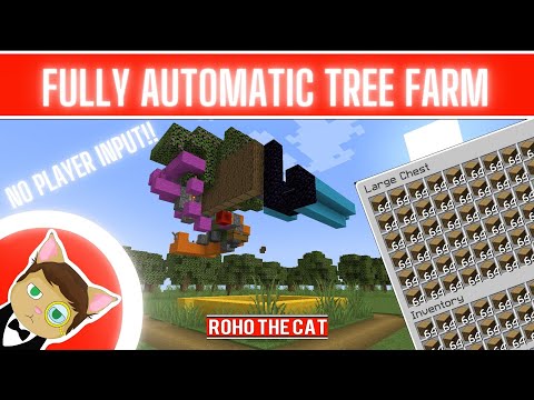 Minecraft Java - Fully Automatic Tree Farm - No Player Input! No TNT Duping!