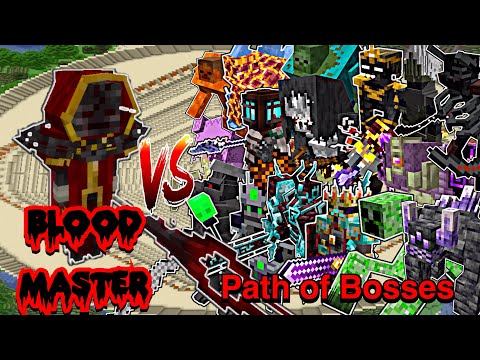 Blood Master VS Path of Bosses |Minecraft |Mobs Battle