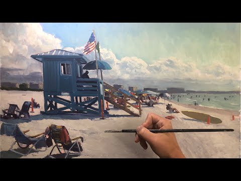 Oil Painting Time Lapse Beach