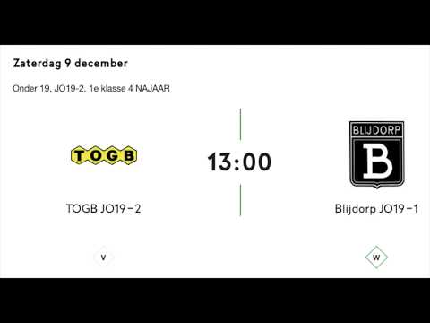 VOORSPEL DE EINDSTAND? TOGB JO19-2 vs. Blijdorp JO19-1