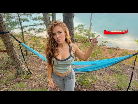 SOLO Canoe Fishing + Lunch on the Shore in my Hammock