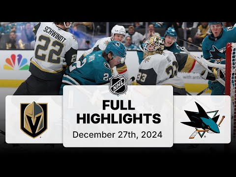 NHL Highlights | Golden Knights vs. Sharks | December 27, 2024
