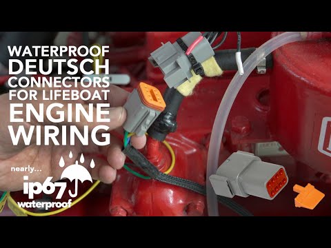 Adding waterproof Deutsch DTM connectors to Alan's engine wiring loom. Lifeboat Conversion Ep64 [4K]