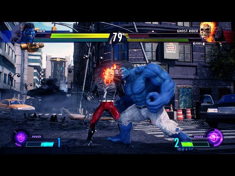 Nemesis & Blue Hulk vs Ghost Rider & Sigma (Very Hard) - Marvel vs Capcom | 4K UHD Gameplay