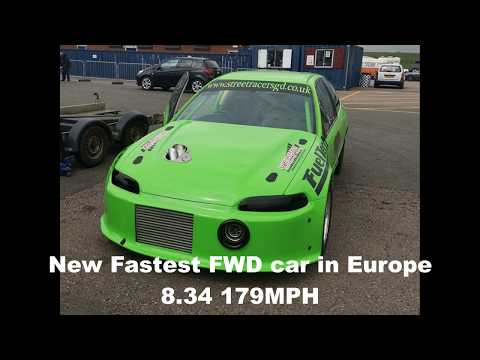Onboard the Fastest FWD car in Europe 8.34 179MPH Streetracers Fueltech UK Civic Turbo