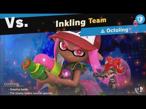 Super Smash Bros Ultimate : vs Inkling Team (Unlocks: Octoling) World of Light - Adventure Mode