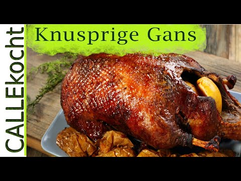 Knusprige Gans  zubereiten. Rezept für besten Gänsebraten