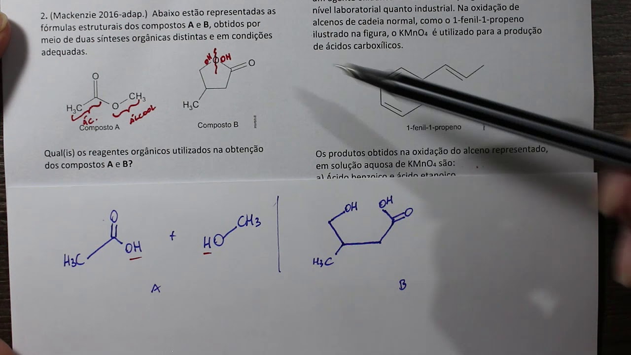 Esterificação e oxidação - Exercícios  Resolvidos