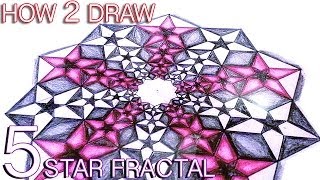 How To Draw Fractals - Golden Ratio Star Pattern - Sacred Geometry Tutorial