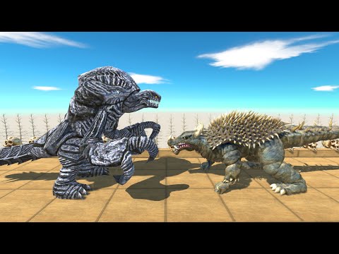 Great War Anguirus Vs Team Orga Death run , Death Fall - Animal Revolt Battle Simulator