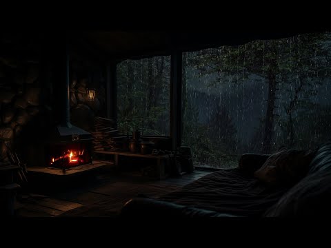Survive a Stormy Day in a Cave – Cozy Campfire & Rain for Sleep, Relax & Nature Immersion🌧️🔥