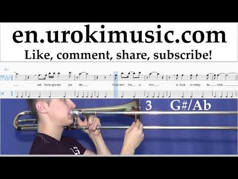 Trombone lessons Miley Cyrus - Malibu Sheet Music Tutorial Part#2 um-i352