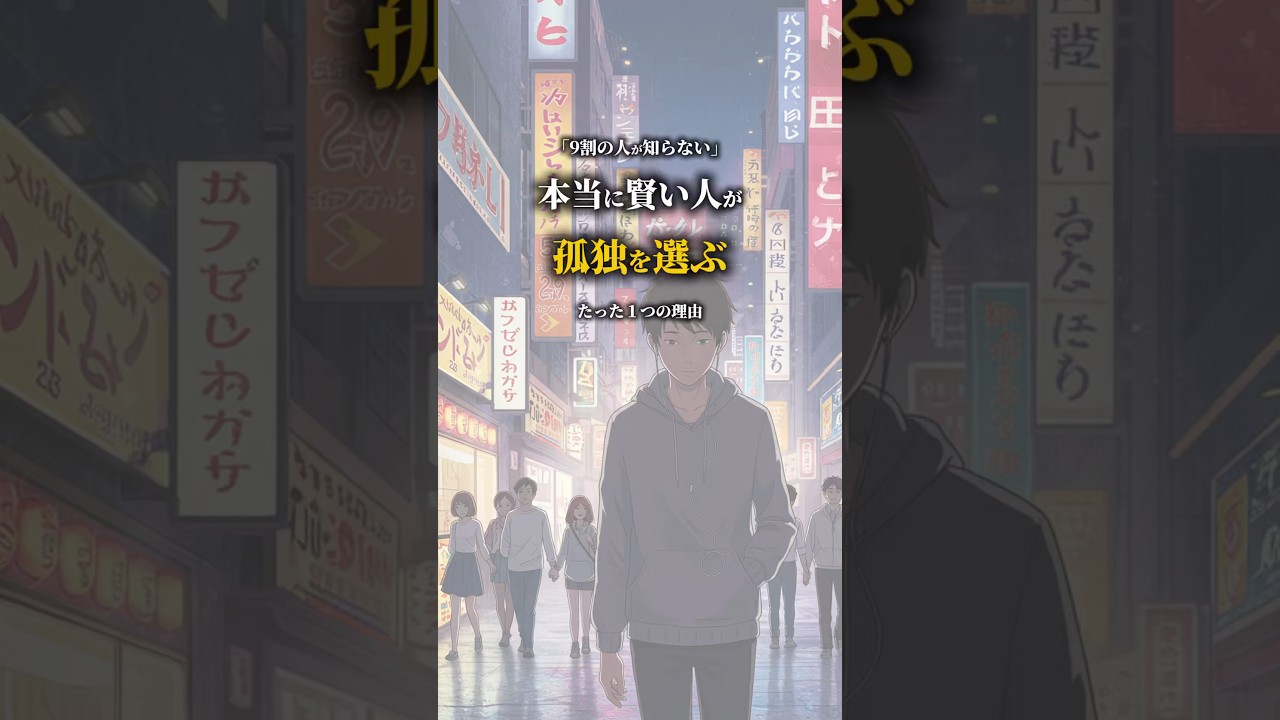 「9割の人が知らない」本当に賢い人が孤独を選ぶたった1つの理由#人間関係＃人間関係の悩み＃会社＃仕事#退職#メンタル#転職#鬱#うつ病