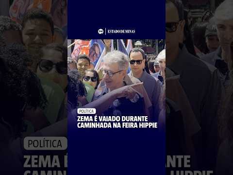 Romeu Zema encontra resistência e vaias em visita à Feira Hippie na capital mineira